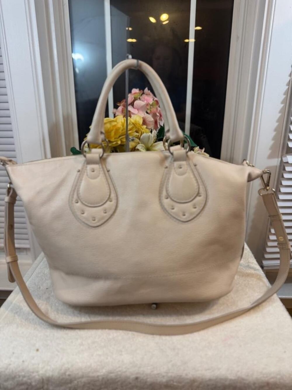 See by CHLOE 2 ways ivory leather bag purse(110